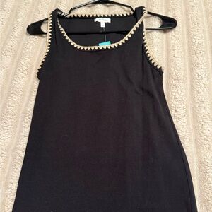 Maurices Black Tank Top with Gold Accents